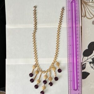 Vintage Gold and Purple Necklace